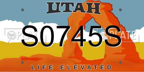 S0745S Utah License Plate