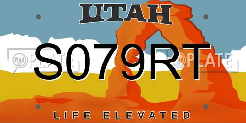 S079RT Utah License Plate