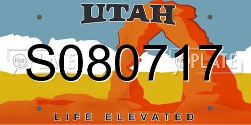 S080717 Utah License Plate