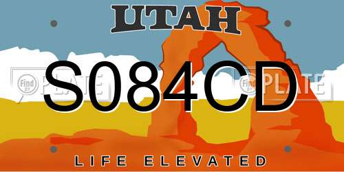 S084CD Utah License Plate