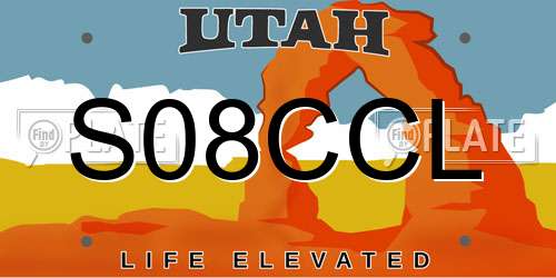S08CCL Utah License Plate