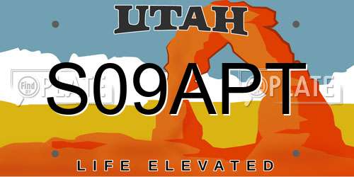 S09APT Utah License Plate