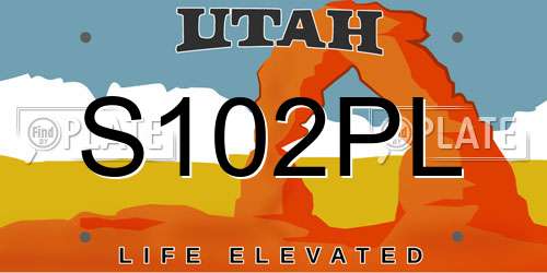 S102PL Utah License Plate
