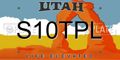 S10TPL Utah License Plate