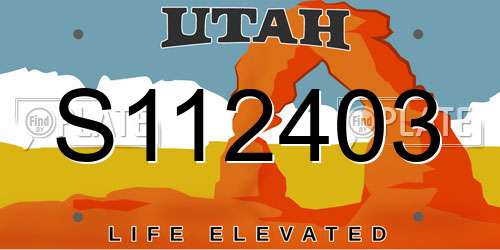 S112403 Utah License Plate