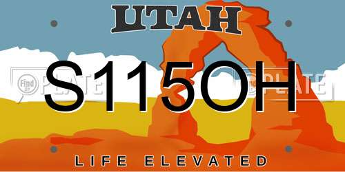 S115OH Utah License Plate