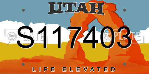 S117403 Utah License Plate