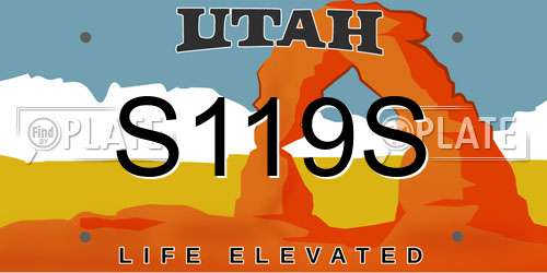 S119S Utah License Plate