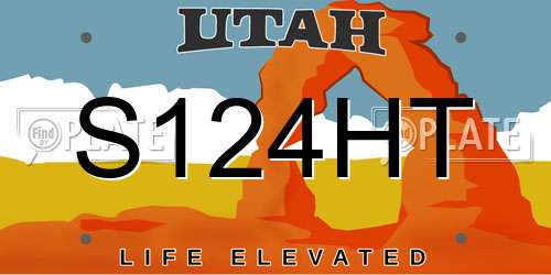 S124HT Utah License Plate