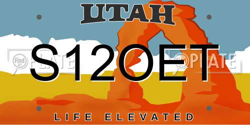 S12OET Utah License Plate