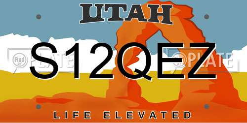 S12QEZ Utah License Plate