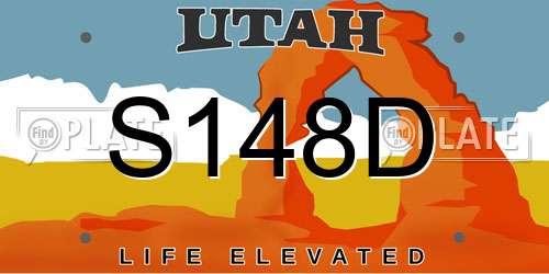 S148D Utah License Plate