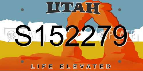 S152279 Utah License Plate