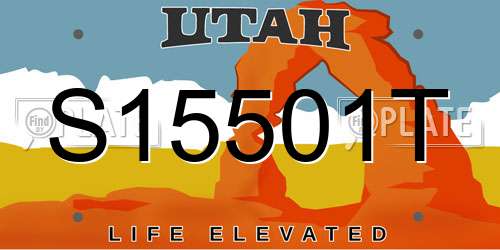 S15501T Utah License Plate