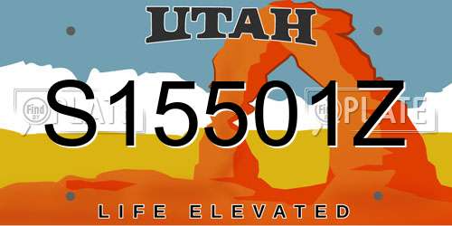 S15501Z Utah License Plate