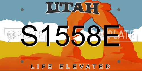 S1558E Utah License Plate