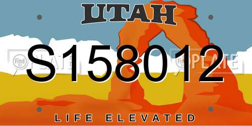 S158012 Utah License Plate