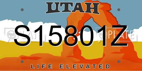 S15801Z Utah License Plate