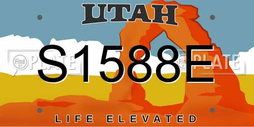 S1588E Utah License Plate