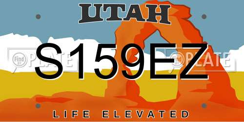 S159EZ Utah License Plate