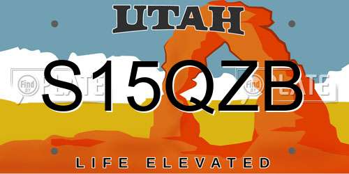 S15QZB Utah License Plate