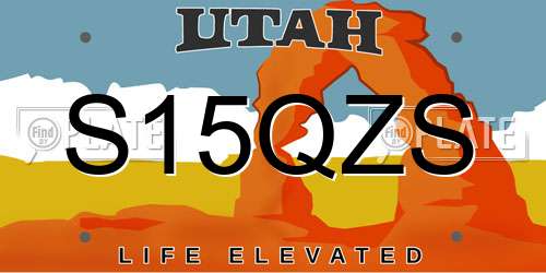 S15QZS Utah License Plate