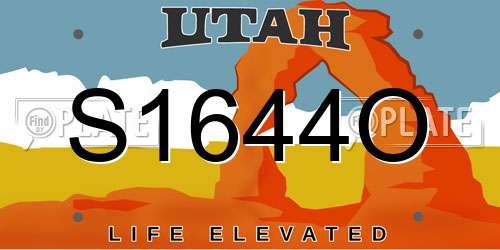 S1644O Utah License Plate