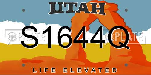 S1644Q Utah License Plate