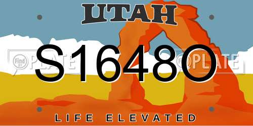 S1648O Utah License Plate