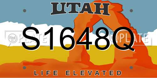 S1648Q Utah License Plate