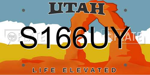 S166UY Utah License Plate