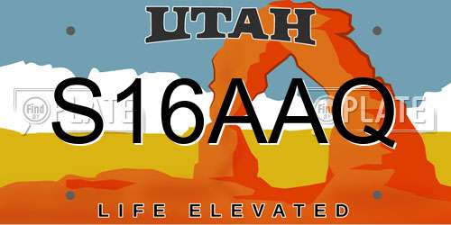 S16AAQ Utah License Plate