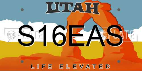 S16EAS Utah License Plate