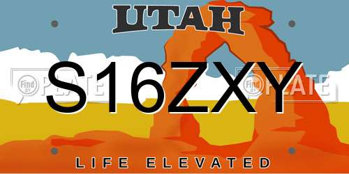 S16ZXY Utah License Plate