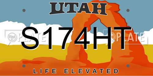 S174HT Utah License Plate
