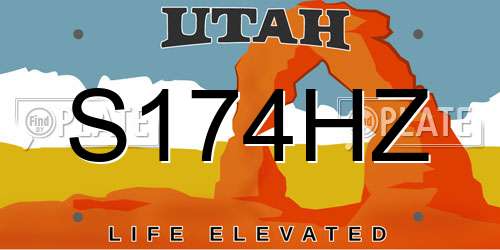 S174HZ Utah License Plate