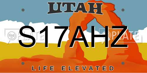 S17AHZ Utah License Plate