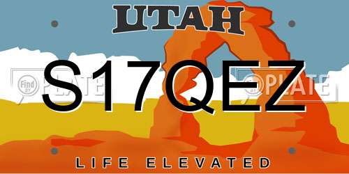 S17QEZ Utah License Plate