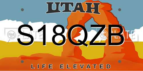 S18QZB Utah License Plate