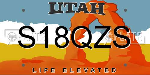 S18QZS Utah License Plate
