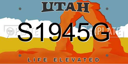 S1945G Utah License Plate
