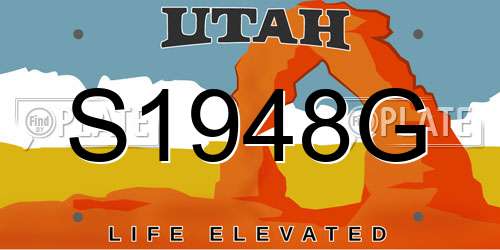 S1948G Utah License Plate