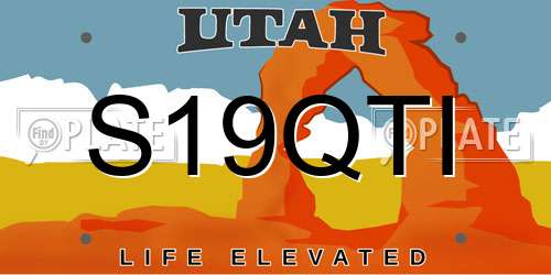S19QTI Utah License Plate