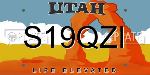 S19QZI Utah License Plate