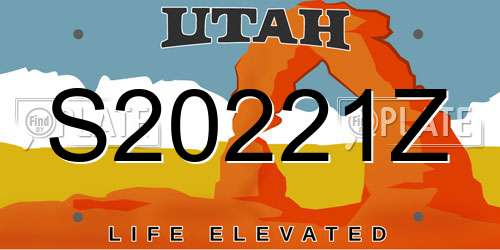 S20221Z Utah License Plate