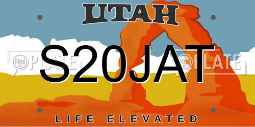 S20JAT Utah License Plate