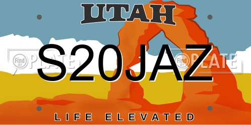 S20JAZ Utah License Plate
