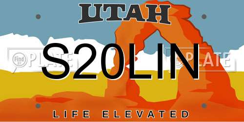 S20LIN Utah License Plate