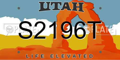 S2196T Utah License Plate