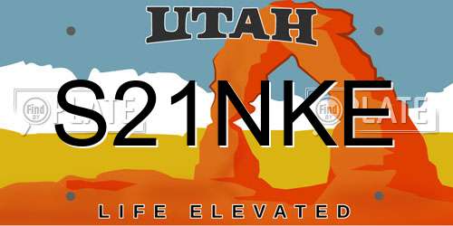 S21NKE Utah License Plate